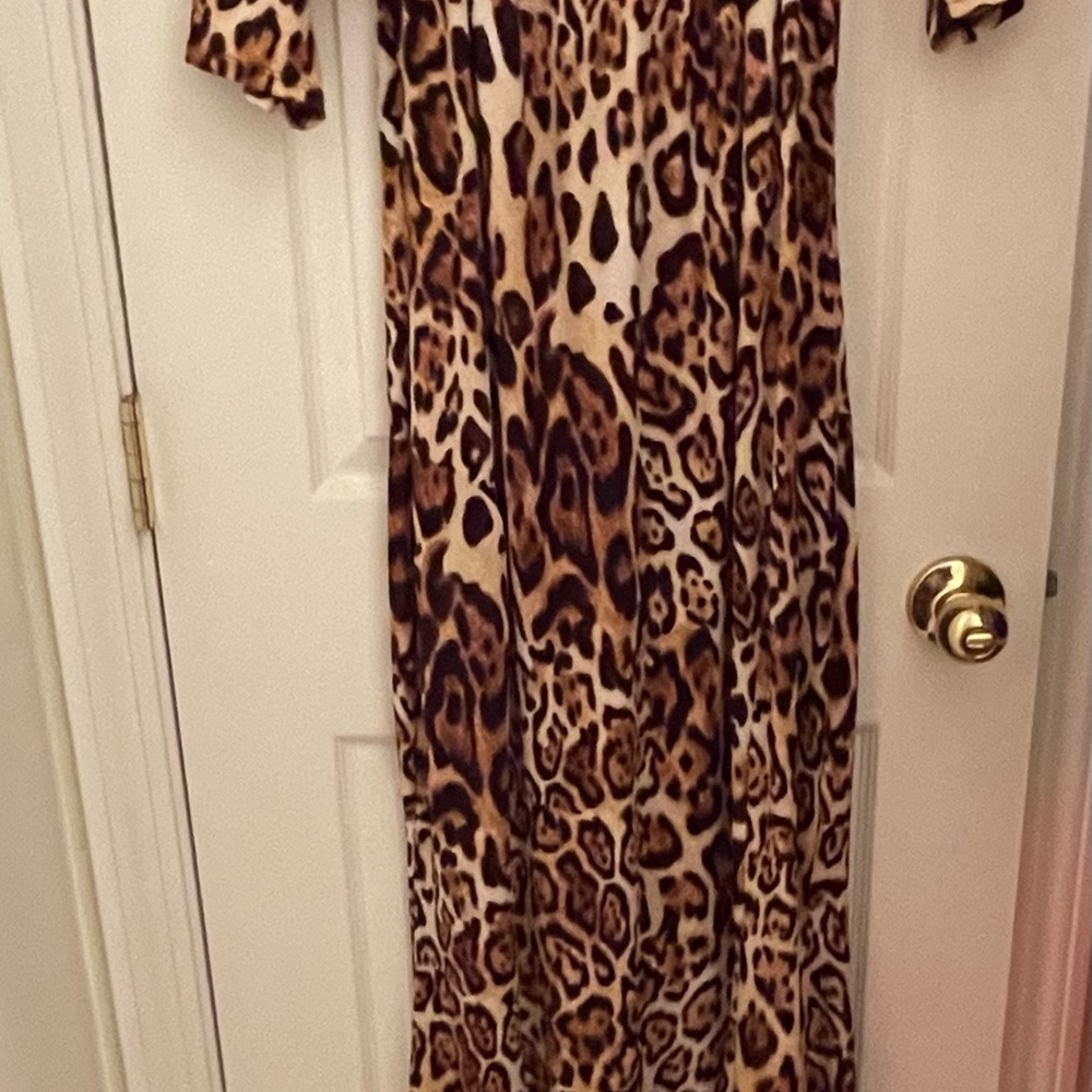 3X Leopard Print Maxi Dress